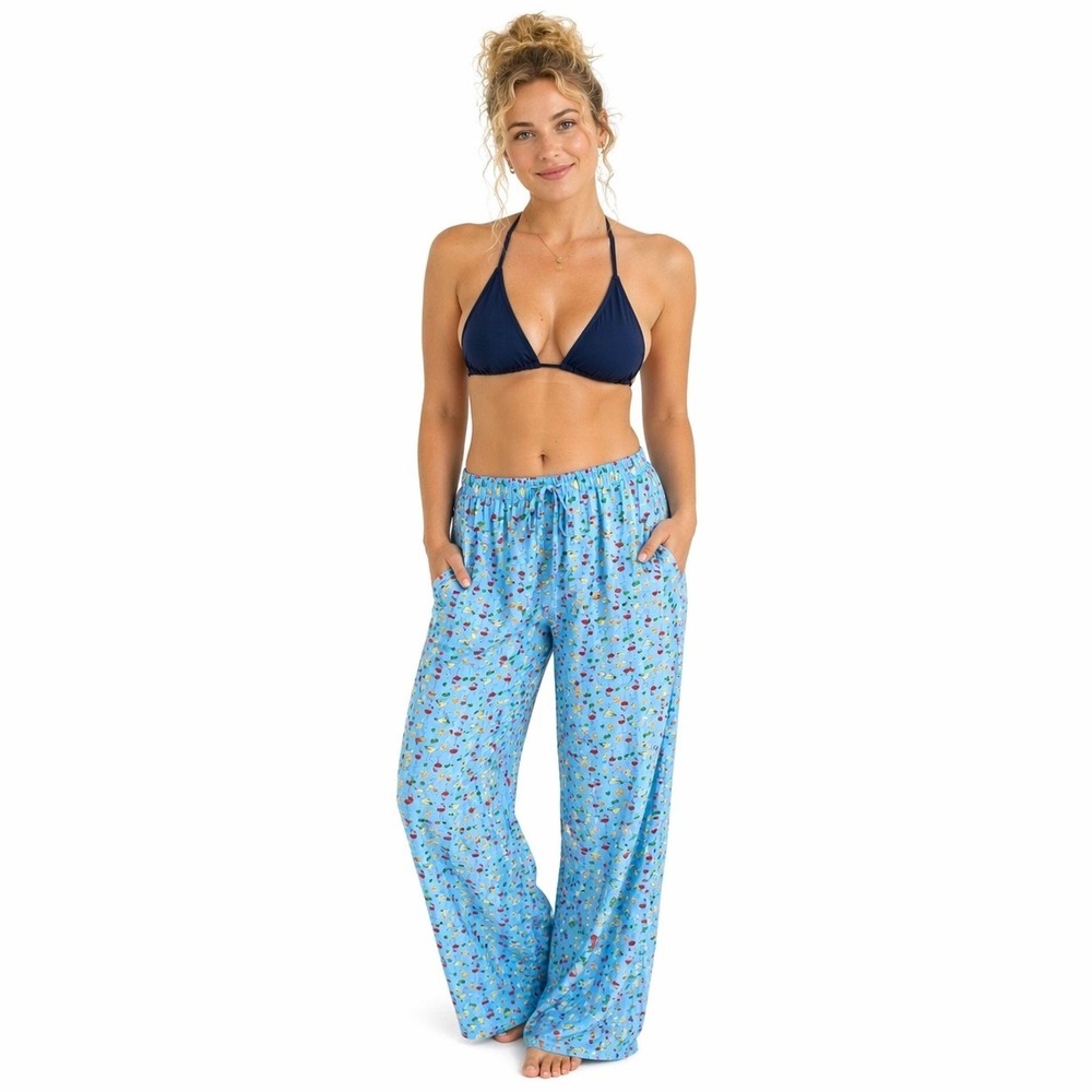 Dippin Daisys Womens Lounge Beach Pants New Martini Medium  Blue‎